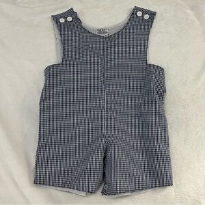 Mainstreet Collection Dark Blue and White Check Shortall